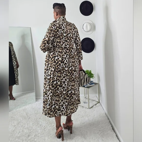 Leopard Shirt Dress - Picture 2 of 2
